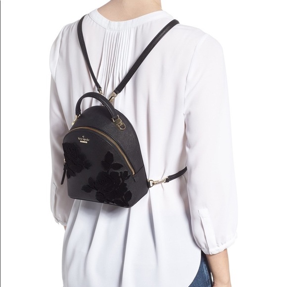 Kate Spade Cameron Street Flock Roses Binx Mini Backpack - Picture 9 of 13